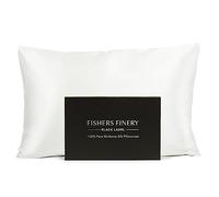 Fishers Finery 30mm 100% Pure Mulberry Silk Pillowcase, Good Housekeeping Quality Tested (White, Queen)