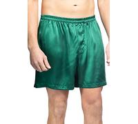 Fishers Finery Men's Luxury 100% Pure Mulberry Silk Boxers - Improved Waistband, Hunter Green, Large