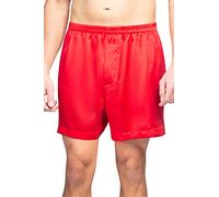 Fishers Finery Men's Luxury 100% Pure Mulberry Silk Boxers - Improved Waistband, Romance Red, XL