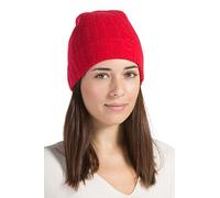 Fishers Finery Women's 100% Pure Cashmere Cable Knit Hat; Super Soft; Cuffed, Cardinal Red, One Size