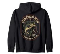 Fishers Men Matthew 4 19 Bible Verse Christian Quote Zip Hoodie