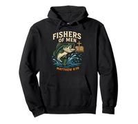 Fishers of Men Matthew 4:19 Christian Fishing Bible Verse Pullover Hoodie