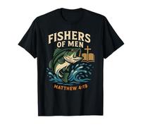 Fishers of Men Matthew 4:19 Christian Fishing Bible Verse T-Shirt