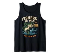 Fishers of Men Matthew 4:19 Christian Fishing Bible Verse Tank Top