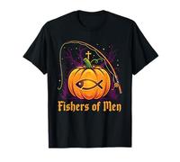 Fishers of Men Pumpkin Cross Christian Halloween Tee T-Shirt