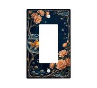 Fishes Single Rocker Light Switch Cover, Nature Artistic Flowers Bubbles N/a Blue Plastic Standard Size Accents Wall Switch Plates for Bedroom Bathroom Kitchen Entrance Decor