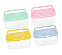 Fishes Transport Container with Handle for Aquarium Transfer | Transparent Box Set with Top Handles, Observation Ready Design, Four Assorted Holders