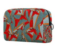 Fishes with Red Fins and Tails Cosmetic Bag for Women, Travel Toiletries Bags Large Makeup Handy Pouch Organiser Bag with Zipper