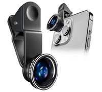 Fisheye 185° Phone Camera Lens Attachment - Perfect for Social Media - Easy Clip-On HD Lens for Unique Circular Photos & Videos - Portable, Easy to Use