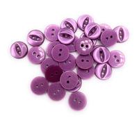 Fisheye Buttons 2 Hole Baby Knitting Pack of 10 (02 Plum, 14mm)