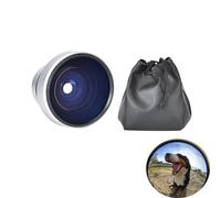 Fisheye Lens, 37mm 0.25X Super Fisheye Lens, Strong Applicability Super Fisheye Additional Lens for 37mm Caliber Camera Lenses, Silver