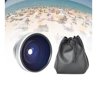 Fisheye Lens, Silver Strong Applicability 0.25X Super Fisheye Additional Lens for 37mm Caliber Camera Lenses Camera Photography Lens