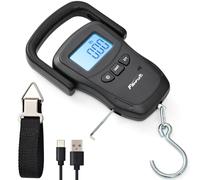 Fishfun Rechargeable Fish Scale, Digital Hanging Fish Weight Scale with Large Handle and Tape Measure for Fishing, Hunting, Outdoor, Farm, 110lb/50kg