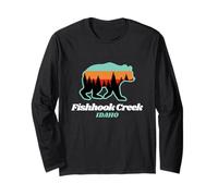 Fishhook Creek Idaho Fishing Summer Bear Long Sleeve T-Shirt