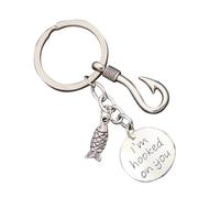 Fishhook Keychain Alloy Ornament for Creative Silver Gifts