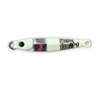 FISHIN ADDICT Nano Slow Fall Pitch Jigs LRF Fishing Lure | Tungsten | 10g (GLOW ZEBRA 10g)