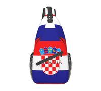 Fishing 02 Croatia Shoulder Bag Croatia Flag Sling Backpack Daypack Casual Hiking Bag Croatian Backpack Bag for Outdoor