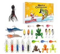 Fishing 2025 - Christmas Fishing Baits 24 Days 2025 - Set Of Fish Baits Christmas Countdown Calendar - For Men Fisherman Freshwater Saltwater Trout