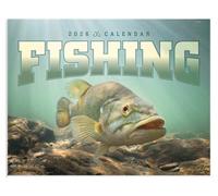 Fishing 2026 Hanging Wall Calendar - 19" x 11" (Open) 2026 Monthly Appointment Planner and Organizer. Fishing calendar for any angler that loves getting out on the water.