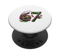 Fishing 67 Meme Six Seven 6-7 Fishing rod funny PopSockets Adhesive PopGrip