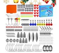 Fishing Accessories, 257 Pieces, Complete Set, Tackle Box Toys, Surprise Fishing Bait, Compact Design Fits Easily, Lures Such as Soft Baits, Hooks, Sinkers, for Dad Father Boys Men