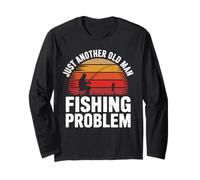 Fishing Addict - Dad Grandpa Angler Humor Retired Fisherman Long Sleeve T-Shirt