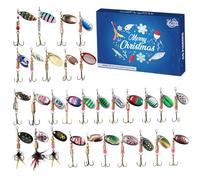 Fishing Advent Calendar 2024 24 Day of Countdown Fishing Tackle Advent Calendar Includes Various Lures Christmas for Men, Angler, Enthusiasts, Christmas Decorations