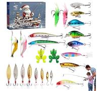 Fishing Advent Calendar 2024,24 Days Christmas Countdown Advent Calendar Fishing Lure Baits Tackle Set, Fishing Gifts for Anglers Adult Men Teen Boys (C)