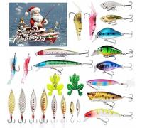 Fishing Advent Calendar,2024 Advent Calendar Fishing Christmas Countdown,24 Days of Christmas Countdown Calendar with Fishing Lures Set for Fisher Adult Men Teen Boys Anglers (A)