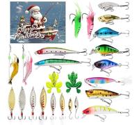 Fishing Advent Calendar - 2024 Christmas Countdown with 24 Days of Fishing Lures Set for Adults & Teens