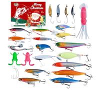 Fishing Advent Calendar 2025,24 Days Christmas Countdown Fish Tackle Set, Fishing Advent Calendar Fish Tackle Gifts for Men,Xmas Surprise Gift for Father, Grandpa, Brother, Boyfriend