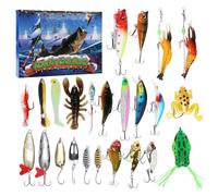 Fishing Advent Calendar 2025, 24 Days Christmas Fish Countdown with Essential Tackle & Hooks, Festive Gift for Men, Teen Boys & Fishing Lovers (D)