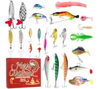 Fishing Advent Calendar 2025-24 Days of Christmas Countdown Calendar with Fishing Lures Set for Fisher Adult Men Teen Boys - Xmas Gifts for Dad Men Stocking Stuffers