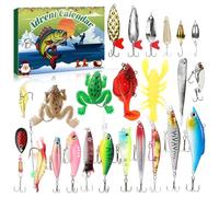 Fishing Advent Calendar 2025-24 Days of Fishing Lure Advent Calendar Saltwater Freshwater Bass Lures, Christmas Countdown Gift for Men, Adult, Teen Boys, Anglers, Fisherman, Fishing Enthusiasts