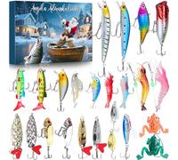 Fishing Advent Calendar 2025, Fishing Gifts for Man 24 Days of Christmas Countdown Calendar, Fishing Gifts for Father Grandpa Brother, Fishing Lure Christmas Gifts for Teen Boys