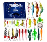 Fishing Advent Calendar 2025, Fishing Lure Set 24 Days Countdown Calendar for Fish Lovers, Christmas Surprises for Dad Men, Home Decors