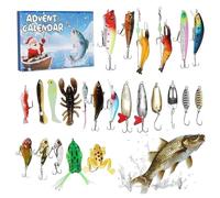 Fishing Advent Calendar 2025, Fishing Lure Set 24 Days Countdown Calendar Includes Various Baits for Enthusiasts, Christmas Surprises for Dad Men, Home Decors