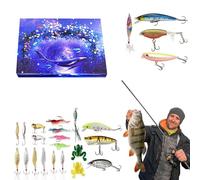 Fishing Advent Calendar 2025, Fishing Set for Men, 24 Days of Fishing Advent Calendar for Present, Freshwater and Saltwater Fishings (Blue_B)