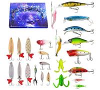 Fishing Advent Calendar 2025, Fishing Set for Men, 24 Days of Fishing Advent Calendar for Present, Freshwater and Saltwater Fishings (Blue_C)