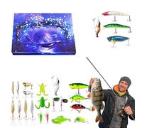 Fishing Advent Calendar 2025, Fishing Set for Men, 24 Days of Fishing Advent Calendar for Present, Freshwater and Saltwater Fishings (Blue_D)
