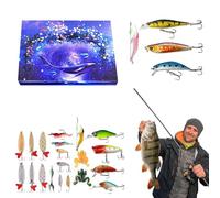 Fishing Advent Calendar 2025, Fishing Set for Men, 24 Days of Fishing Advent Calendar for Present, Freshwater and Saltwater Fishings (Blue_A)