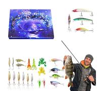 Fishing Advent Calendar 2025, Fishing Set for Men, 24 Days of Fishing Advent Calendar for Present, Freshwater and Saltwater Fishings (Blue_E)