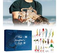 Fishing Advent Calendar 2025 for Men Adult Teen Boy,24 Days Christmas Countdown Tackle Kit for Bass Trout,Fisherman Xmas Gift for Dad Husband Boyfriend Him,Father Grandpa Surprise Gifts