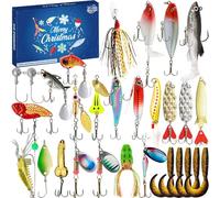 Fishing Advent Calendar 2025 Men, 24 Days Fishing Calendar Christmas Calendar Fishing Set, Fishing Advent Calendar 2025 for Men, 24 Days Fishing Lures Set for Fisher Adult Men, 2025 Xmas Surprise Gift