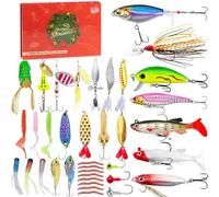 Fishing Advent Calendar 2025 Men, 24 Days Fishing Calendar Christmas Calendar Fishing Set, Fishing Advent Calendar 2025 for Men, 24 Days Fishing Lures Set for Fisher Adult Men, 2025 Xmas Surprise Gift