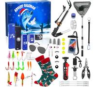 Fishing Advent Calendar 2025 Men,48pcs Teen Boy Advent Calendar 2025,24 Days Mens Advents Calendars,Bass Fishing Lure Advents Calendars,Christmas Countdown Gift for Adult Men Teenage Boys Fish Lovers