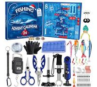 Fishing Advent Calendar 2025 Men Teen Boys, 24 Days Countdown to Christmas Calendar with Assorted Fishing Accessories Surprise Gifts for Father Brother Husband