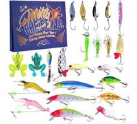 Fishing Advent Calendar 24 Days Christmas Countdown Fishing Tackle Set For Adult Men Teen Boys Xmas Surprise Gift For Father Granpa Boyfriend (Purple, One Size)