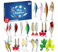 Fishing Advent Calendar,Countdown Calendar Fishing Toys 2025, Fish Bait Calendar For 24 Days Surprise - 24 Days of Christmas Countdown ， Surprise Gift for Father, Grandpa, Brother, Boyfriend