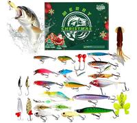 Fishing Advent Calendar for Christmas over 24 Days - Bait Kit | for Lake River Stream Freshwater Saltwater Teens Boys Father Small